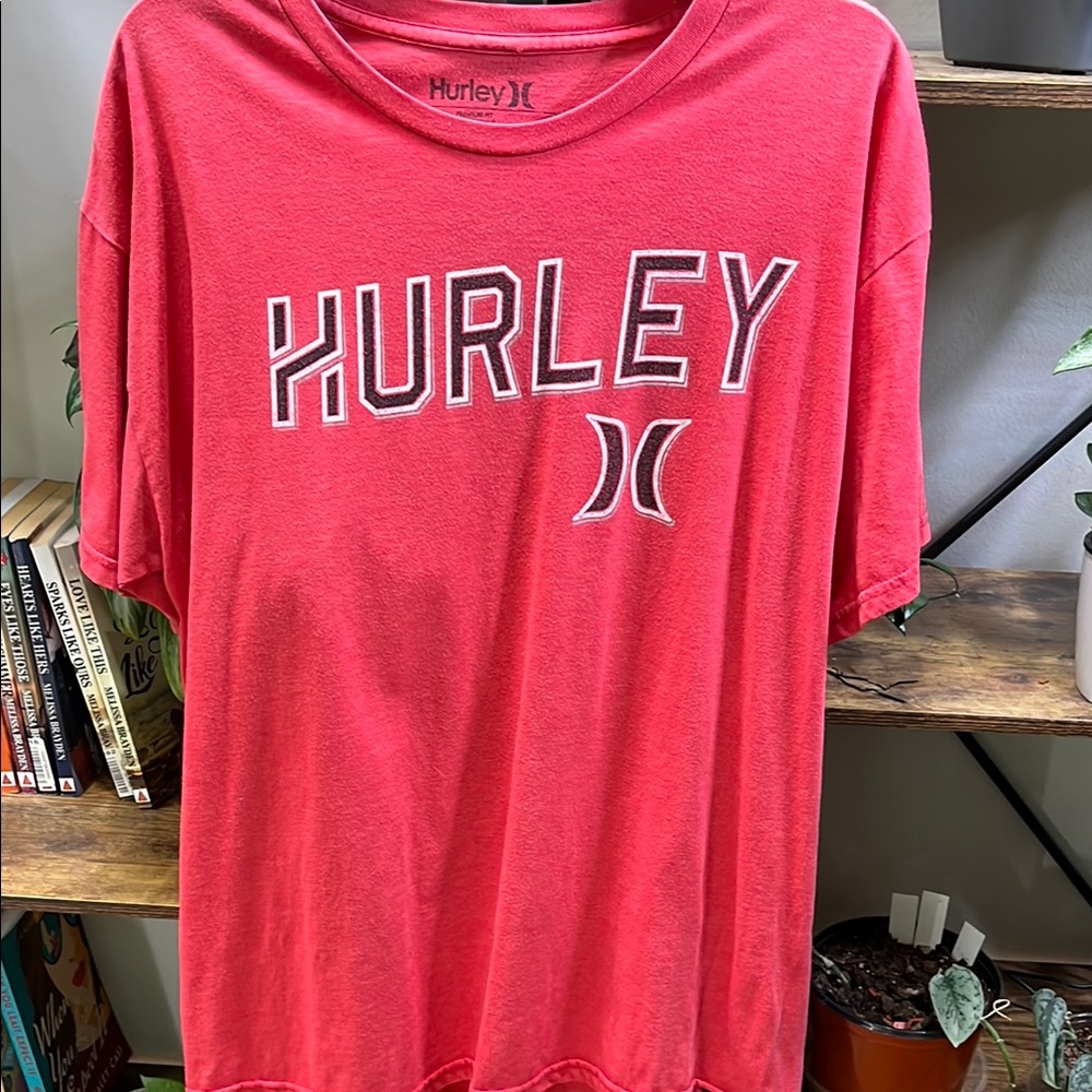 Hurley Red Short Sleeve Tee Casual Cotton Shirt